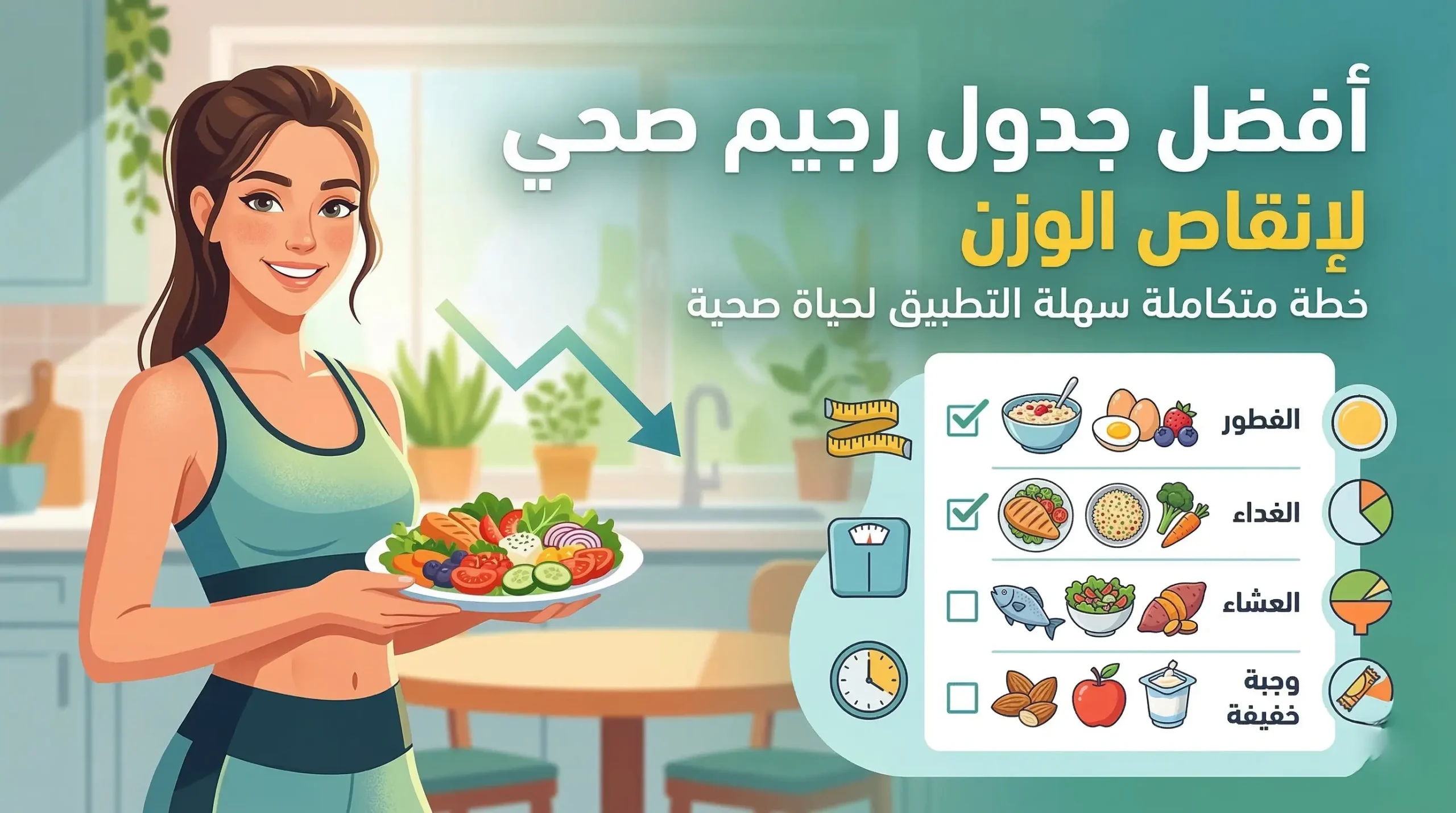 أفضل جدول رجيم صحي لإنقاص الوزن