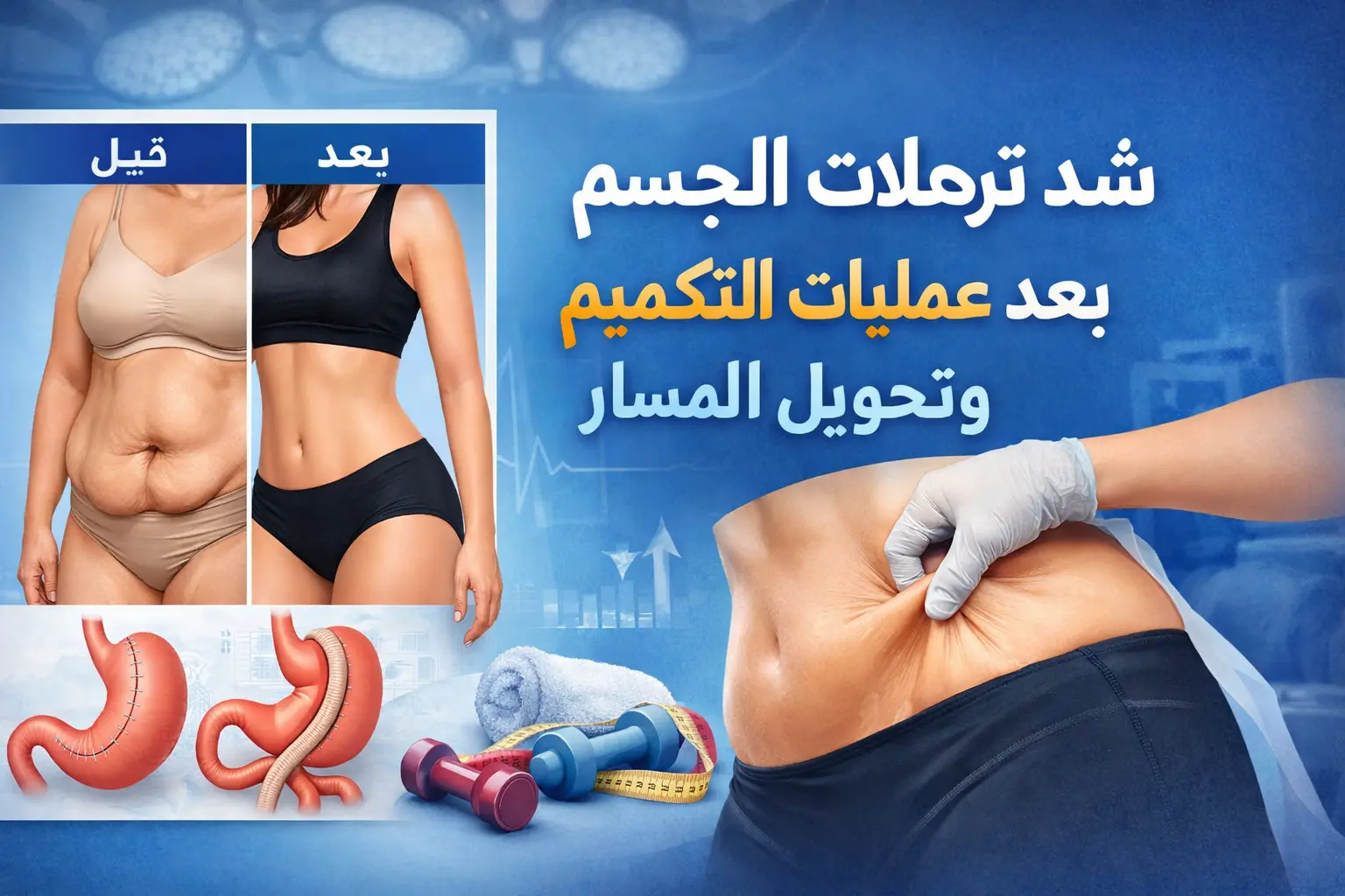 شد ترهلات الجسم بعد عمليات التكميم وتحويل المسار