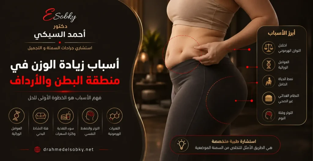 أسباب زيادة الوزن في منطقة البطن والأرداف