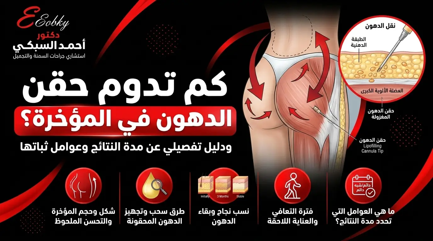 كم تدوم نتائج حقن الدهون في المؤخرة؟